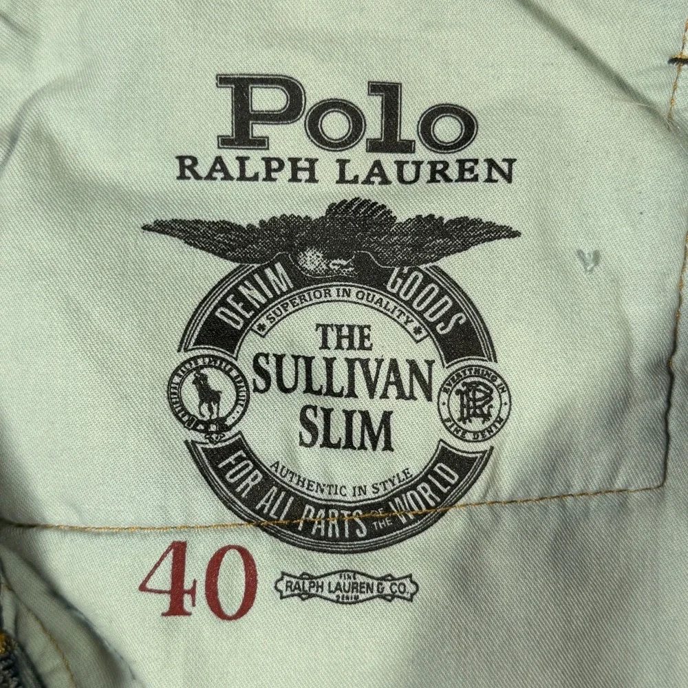 Ralph Lauren Jean Shorts Mens 40 Blue Patchwork Distressed Cutoff Sullivan Jorts